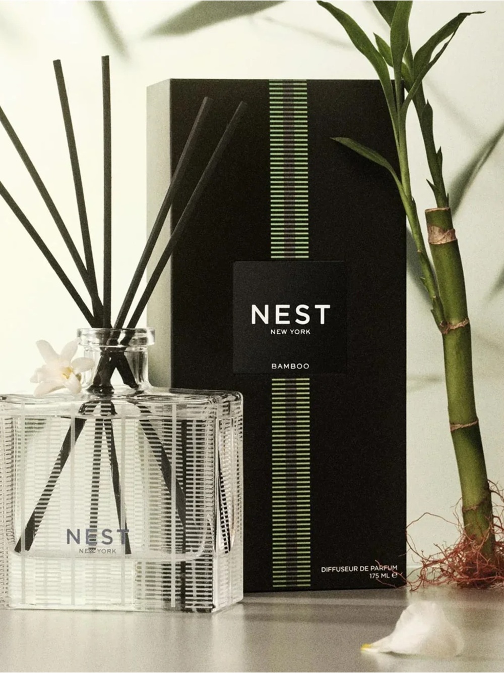 Bamboo Reed Diffuser - Black & Green with refill